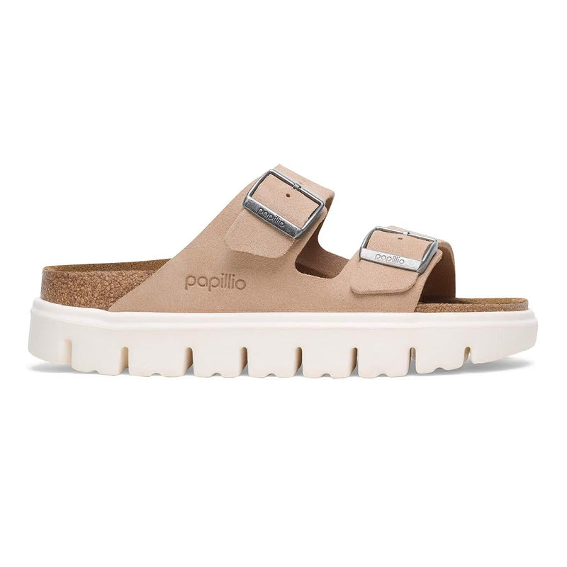 Birkenstock Papillio Arizona Chunky Warm Sand Suede - Étroit
