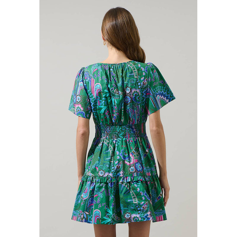 Robe Courte Smockée Fleurie Aylin Sugarlips Vesper