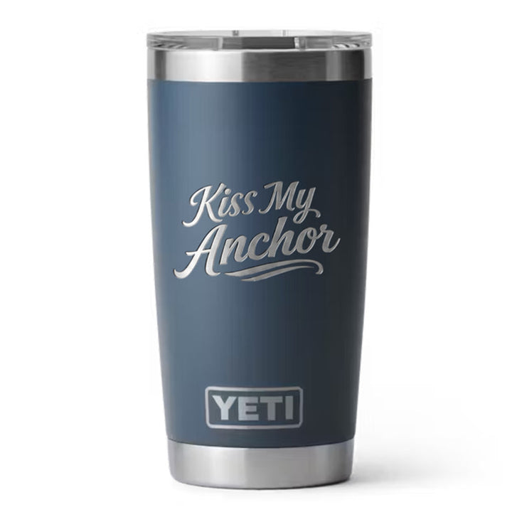 Laser Engraved 20 oz Yeti Tumbler | Kiss My Anchor