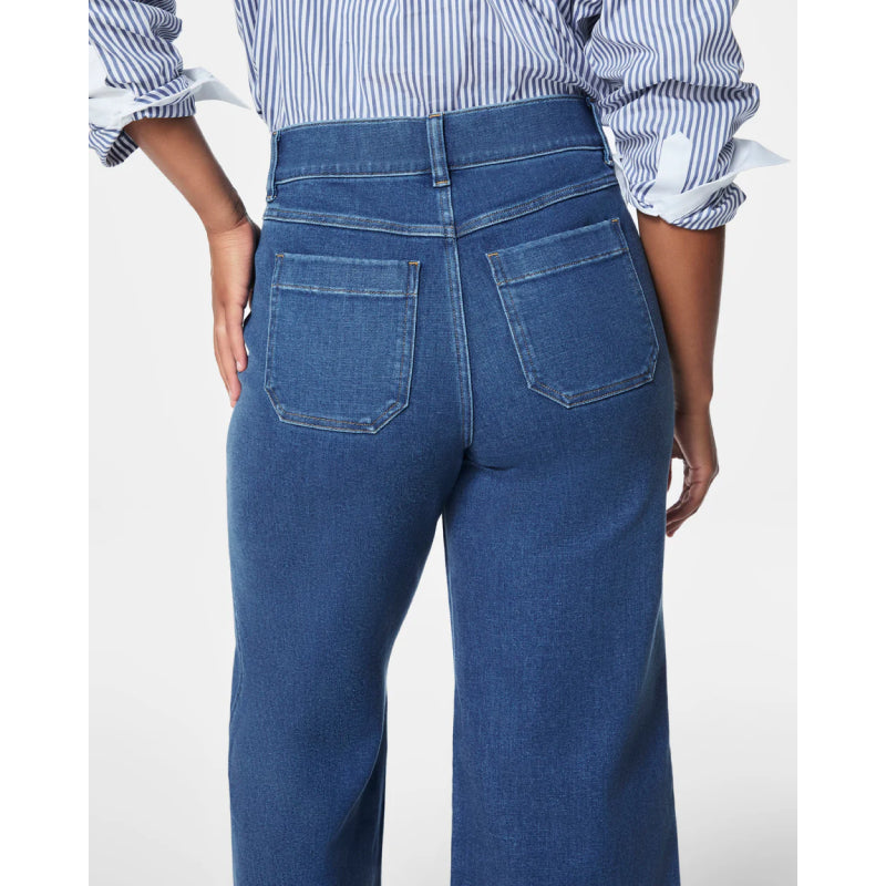 SPANXshape™ EveryWear Cropped Wide Leg Jeans with Patch Pockets