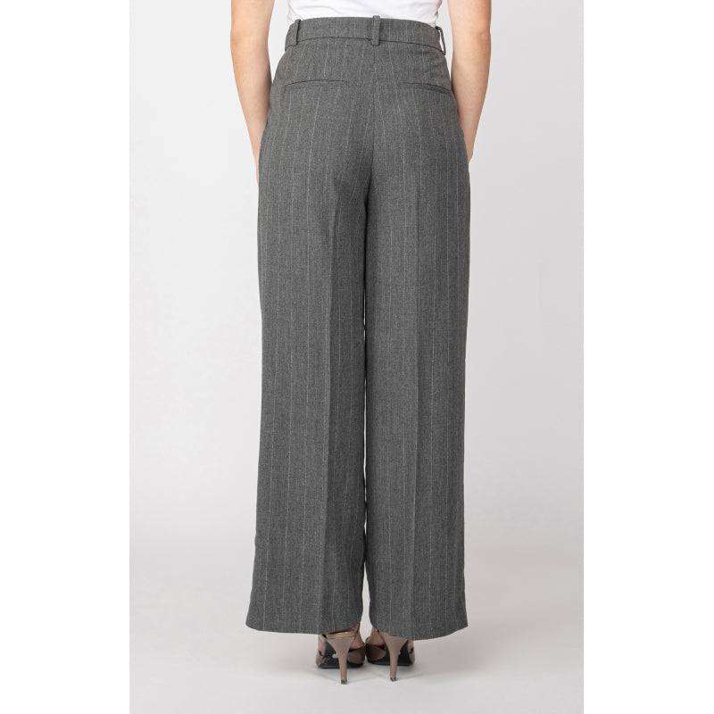 Black Tape Wide Leg Pin Stripe Trouser