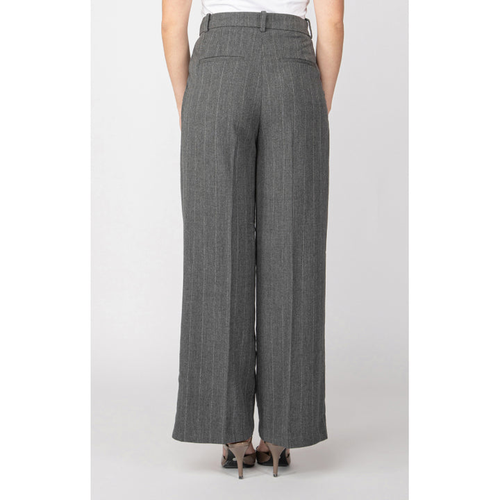 Black Tape Wide Leg Pin Stripe Trouser