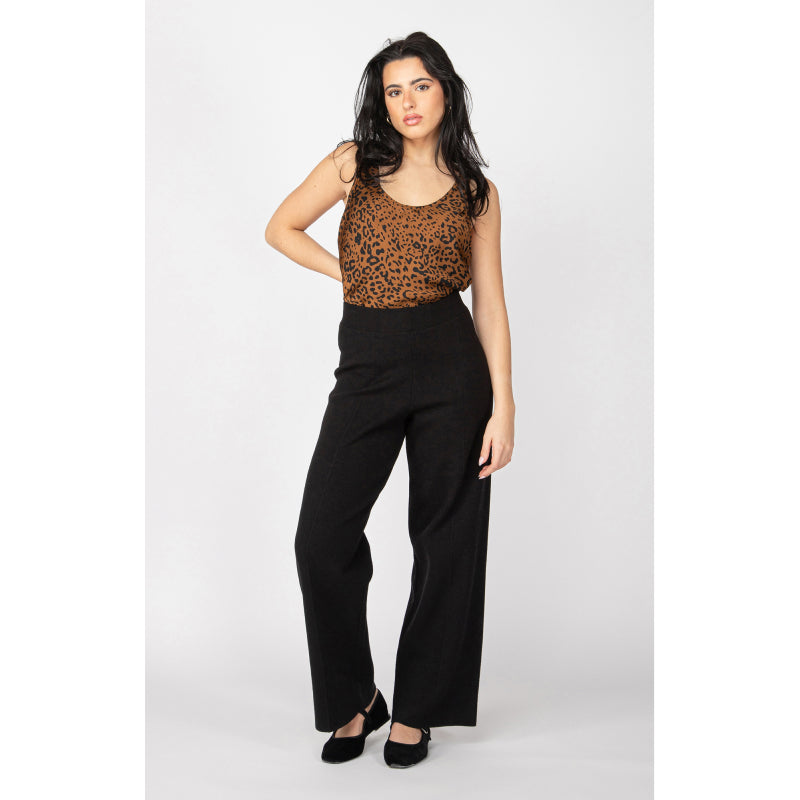 Black Tape Pull On Wide Leg Sweater Pant