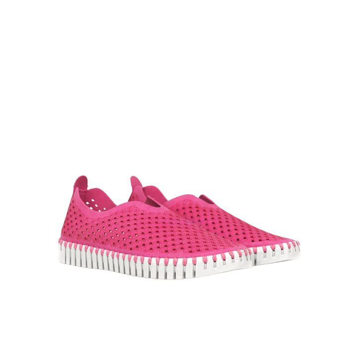 Ilse Jacobsen Tulip Platform Slip On avec découpes - Rose Violet 