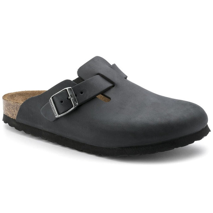 Birkenstock Boston Black Oiled Leather - Regular