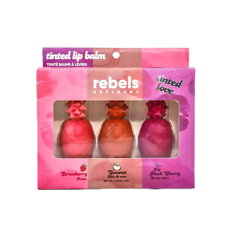 Rebels Refinery Lot de 3 baumes à lèvres teintés ananas
