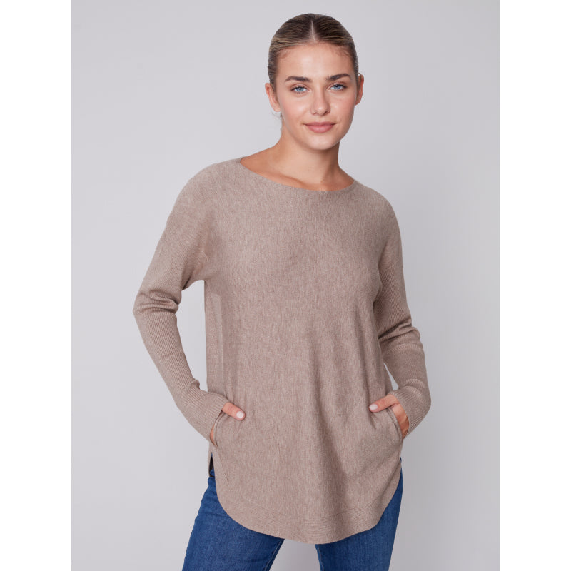 Charlie B - Pull en tricot pelucheux avec détails au dos