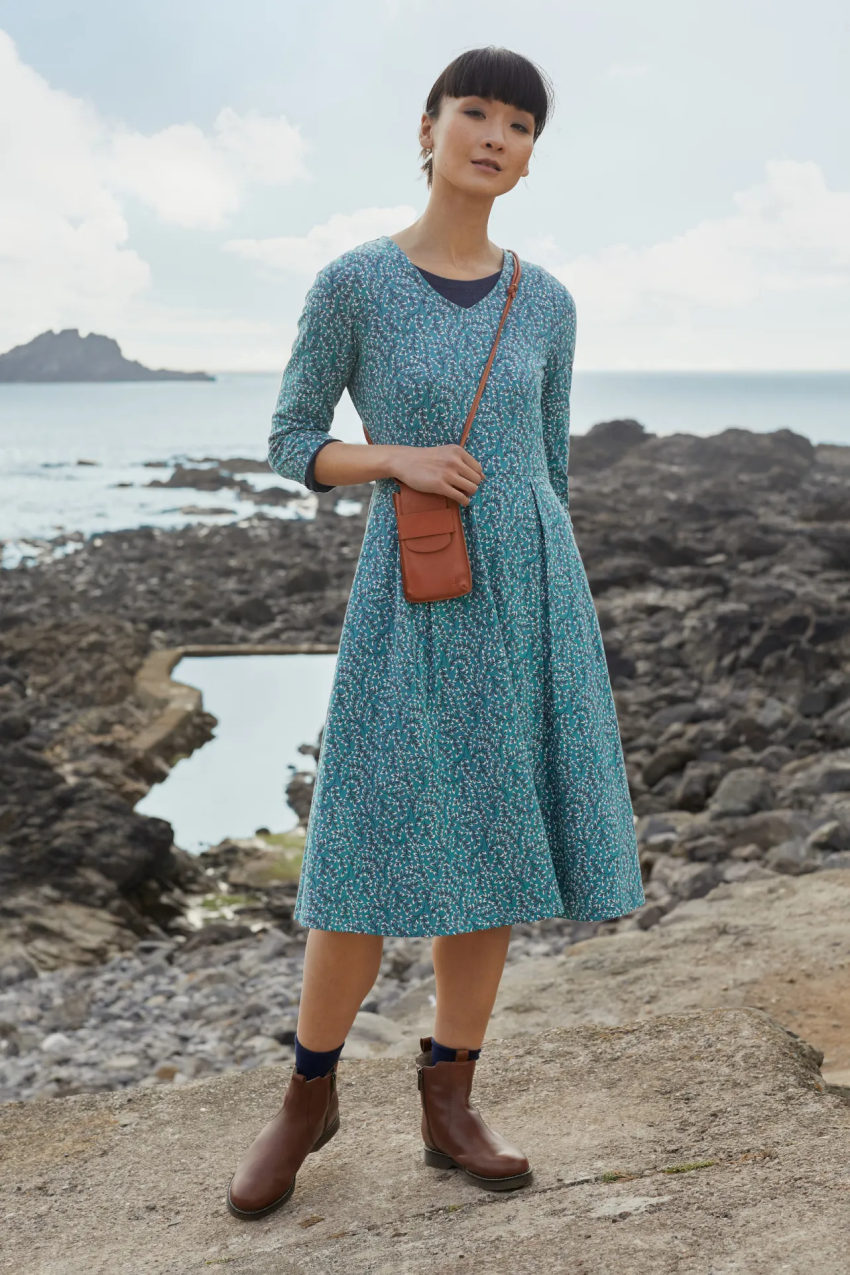 Sea Salt Pier View 3/4 Sleeve Dress