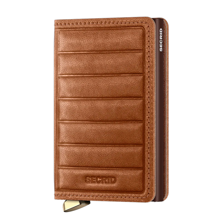 Secrid Slim Wallet Premium - Emboss Lines Cognac