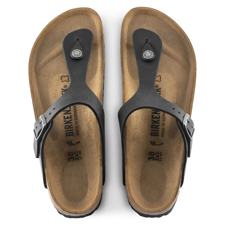 Birkenstock Gizeh Black Oiled Leather - Regular