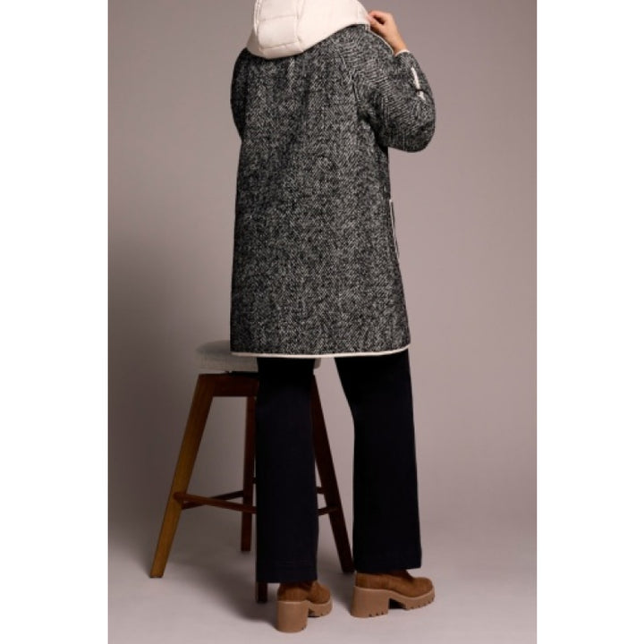 Manteau long à capuche et à empiècement Tribal
