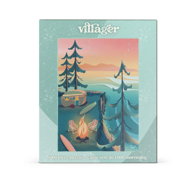 Casse-tête des Villageois - Camping Côtier | Puzzle de 1000 pièces