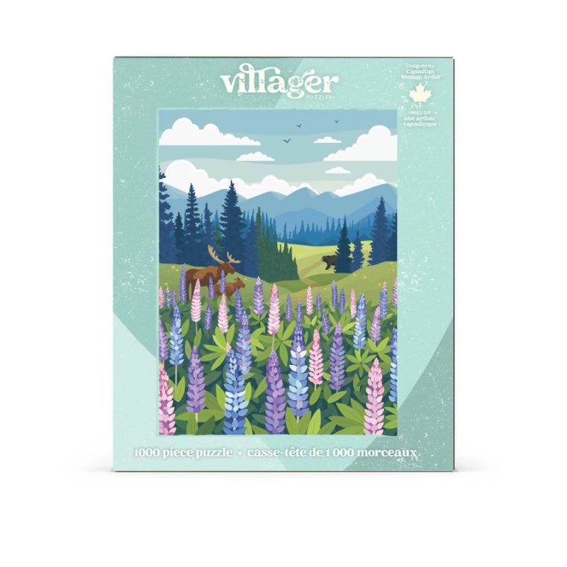 Casse-tête Villageois - Prairie des lupins | Casse-tête de 1000 pièces