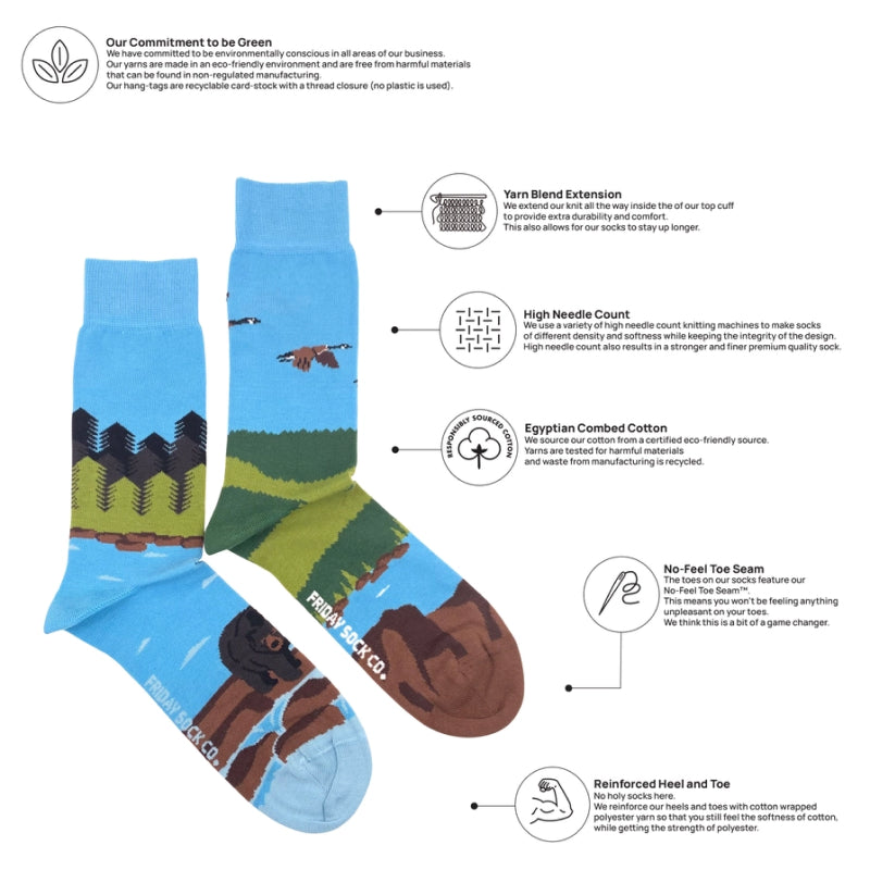 Friday Sock Co. - Chaussettes Paysage Canadien Canadian Shield pour Hommes