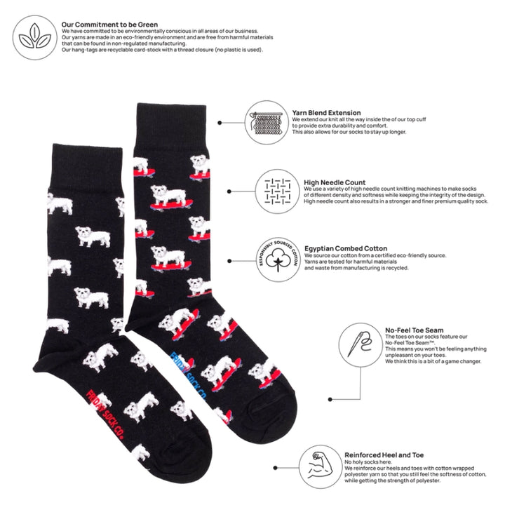 Friday Sock Co. - Chaussettes dépareillées bouledogue pour homme