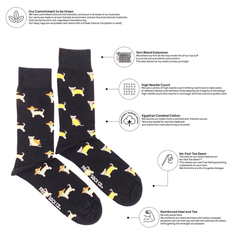 Friday Sock Co. Chaussettes pour hommes Chien Taco