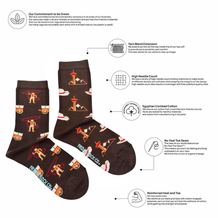Friday Sock Co. - Chaussettes Rétro Rodéo pour Femmes