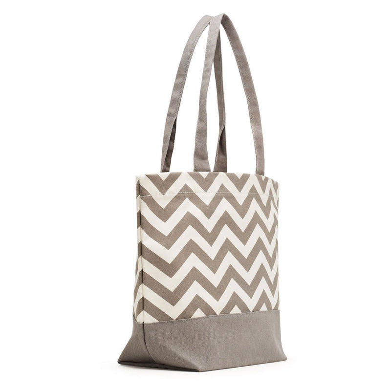 Sac fourre-tout en toile de coton à chevrons