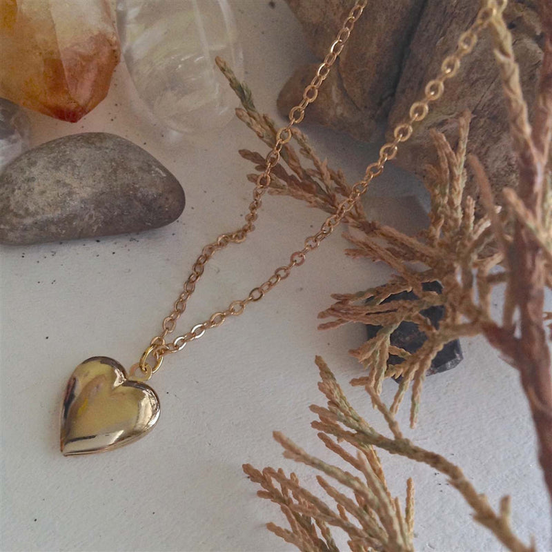 Pendentif Cœur Miniature "Total Eclipse of the Heart" Pika & Bear en Plaqué Or