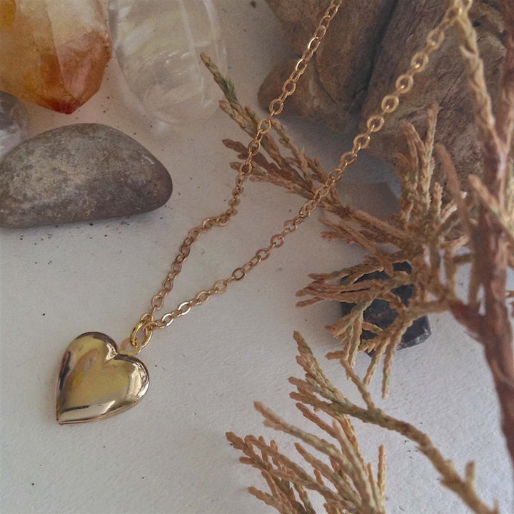 Pendentif Cœur Miniature "Total Eclipse of the Heart" Pika & Bear en Plaqué Or