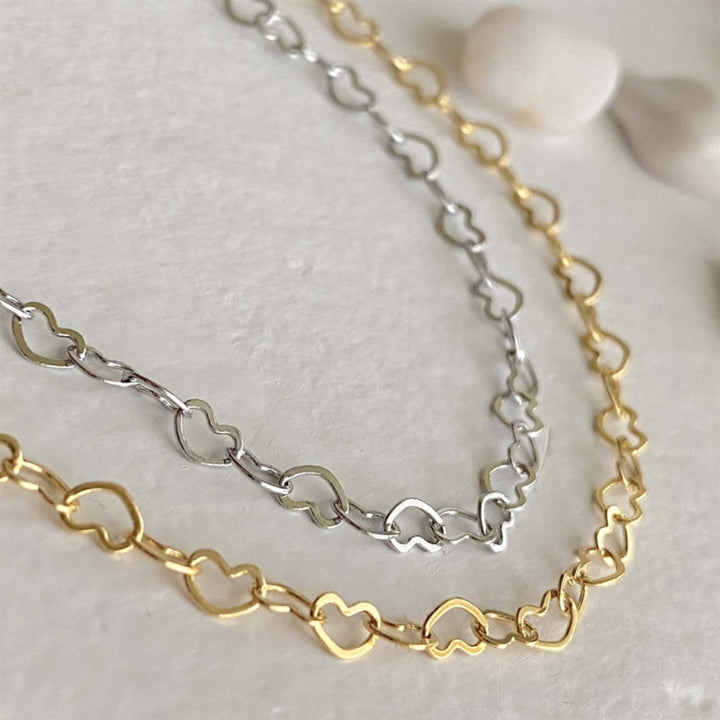 Pika & Bear Collier chaîne petits cœurs « Love Bites »