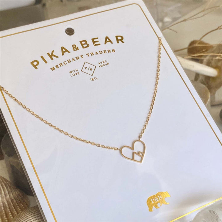 Pika & Bear Collier à pendentif « Burgess » Cœur des montagnes