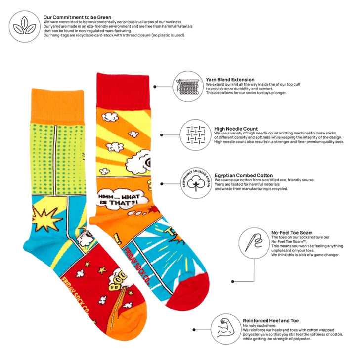 Friday Sock Co. Chaussettes pour hommes Bande dessinée