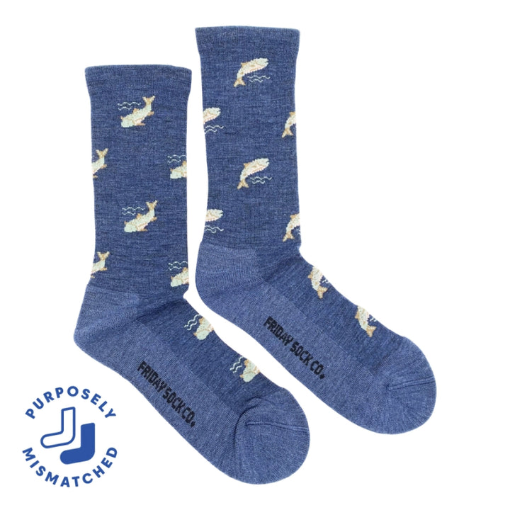 Friday Sock Co. Chaussettes Homme en Laine Mérinos Motif Poisson