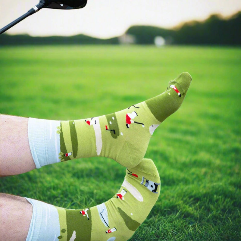 Friday Sock Co. Chaussettes pour hommes Scène de golf amusante