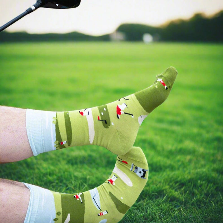 Friday Sock Co. Chaussettes pour hommes Scène de golf amusante