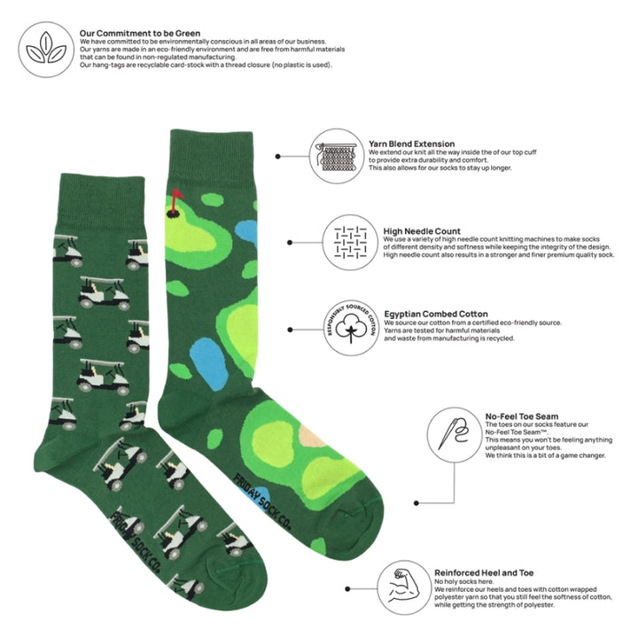 Friday Sock Co. Hommes Golf & Voiturette de Golf