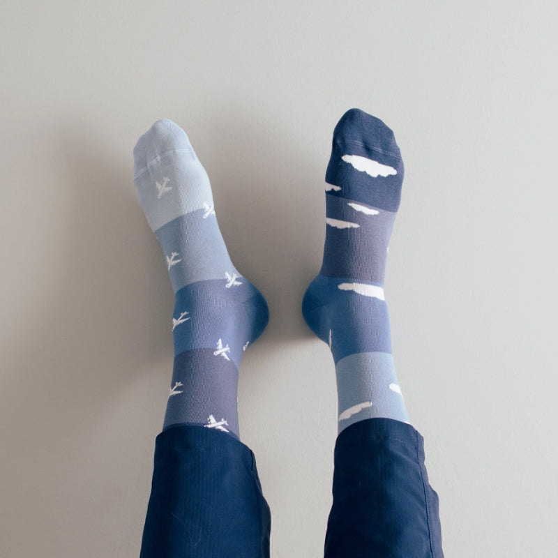 Friday Sock Co. Chaussettes pour hommes Motifs Avions et Nuages
