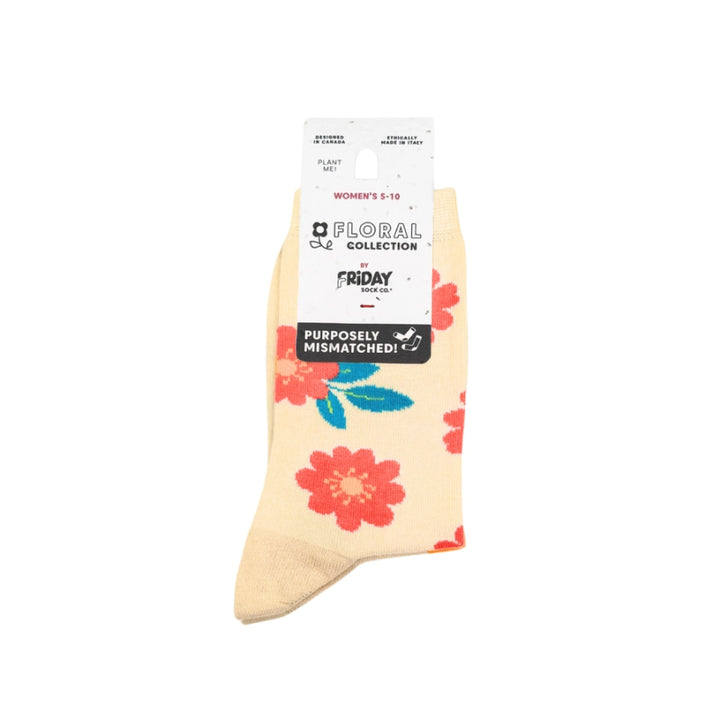 Chaussettes fantaisie dépareillées pour femme Friday Sock Co. à motif floral