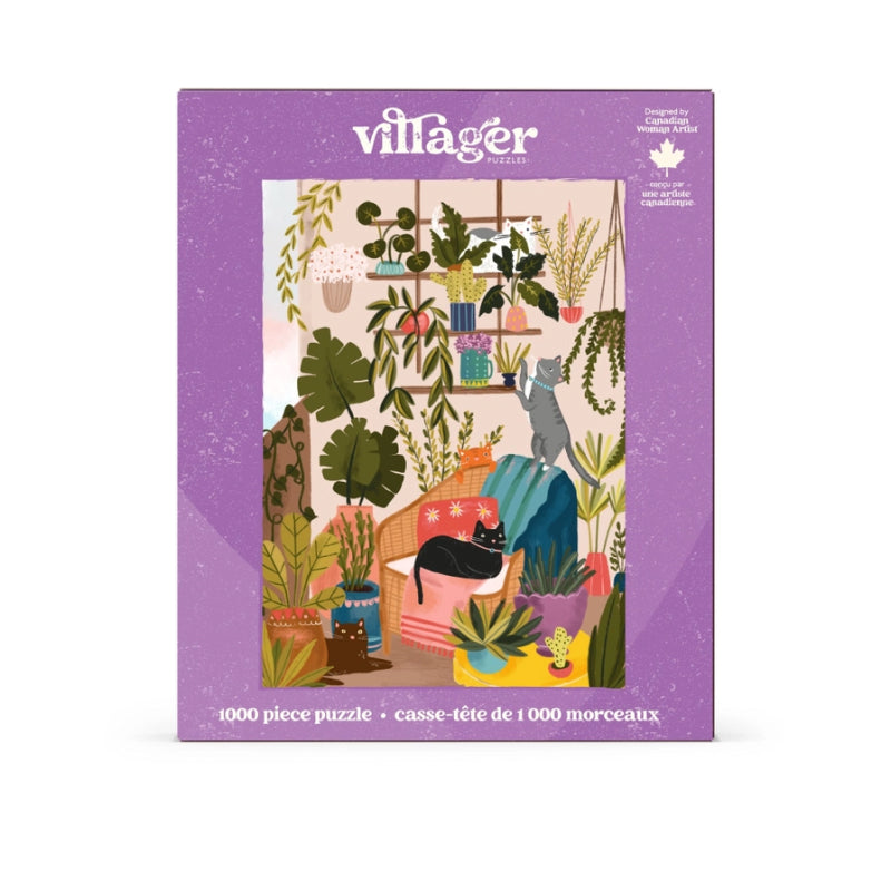 Villager Puzzles Chats de balcon | Casse-tête de 1000 pièces | Conçu au Canada