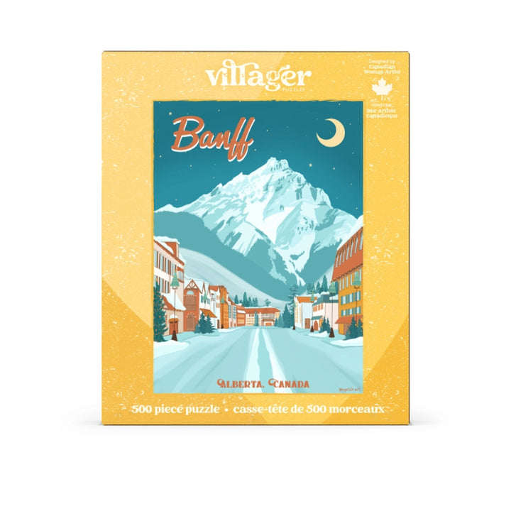 Casse-tête Villageois Banff au clair de lune | 500 pièces | Conçu au Canada