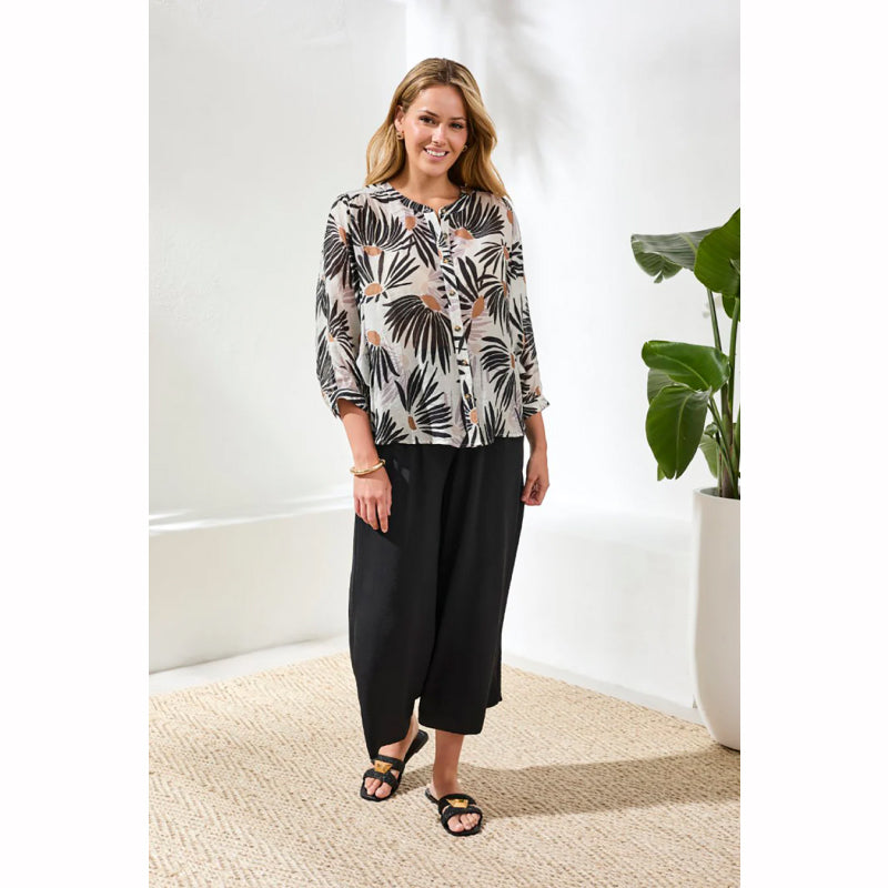 Chemisier tribal fluide à manches dolman