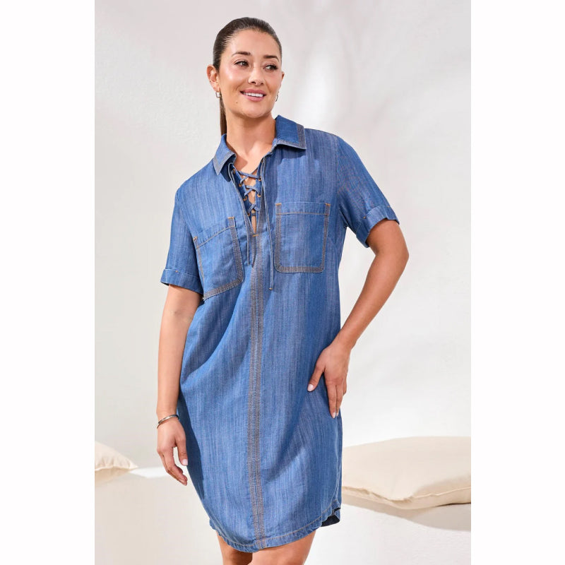 Robe chemise Tribal Popover à lacets