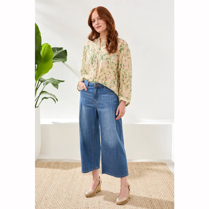 Jean large plissé court Tribal Audrey