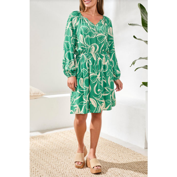 Robe Tribal à manches longues et col en V