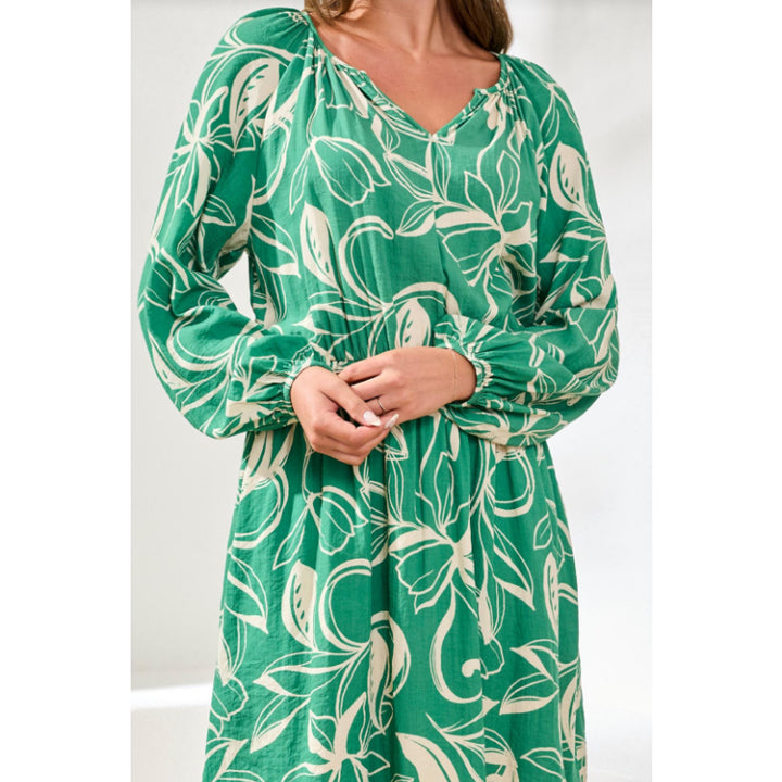 Robe Tribal à manches longues et col en V