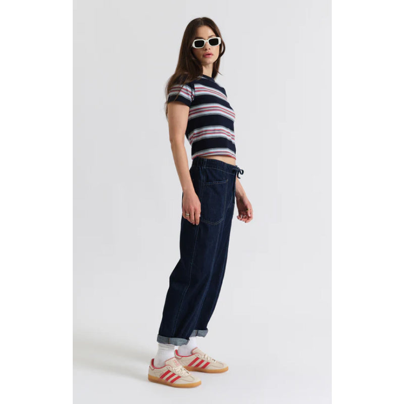 Daze Denim Villa Pantalon tonneau à cordon de serrage - Blue Mood