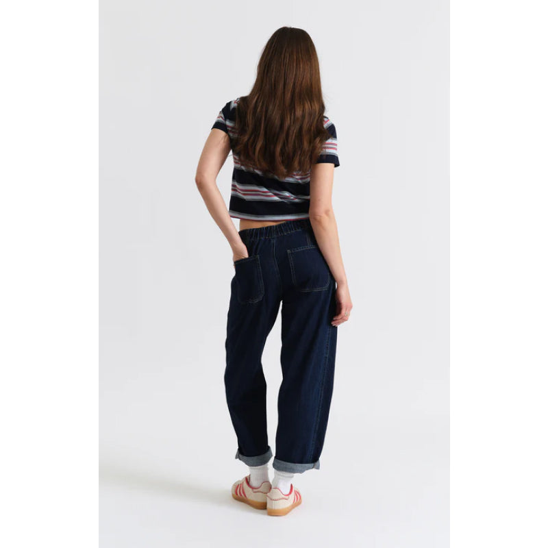 Daze Denim Villa Pantalon tonneau à cordon de serrage - Blue Mood