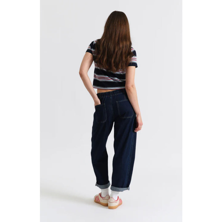 Daze Denim Villa Pantalon tonneau à cordon de serrage - Blue Mood