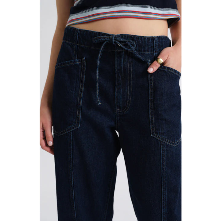 Daze Denim Villa Pantalon tonneau à cordon de serrage - Blue Mood