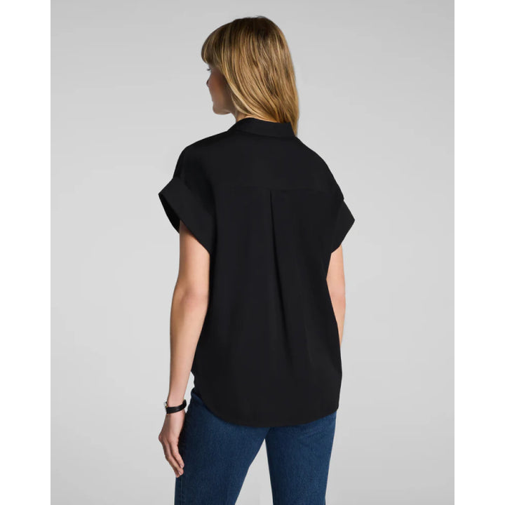 SPANX® Poplin Oversized Short Sleeve Button Down