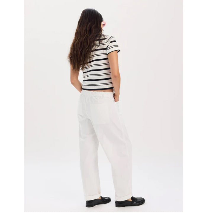 Daze Denim Villa Drawstring Barrel Leg Pant - Lamb