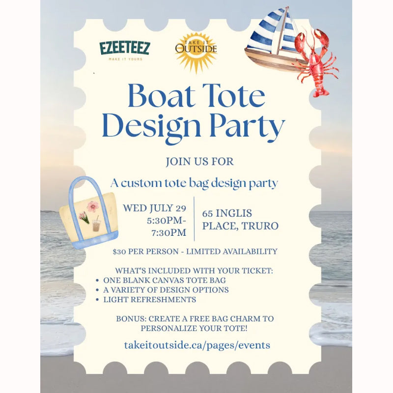 EzeeTeez Boat Tote Design Party Event Ticket - Truro Night 2