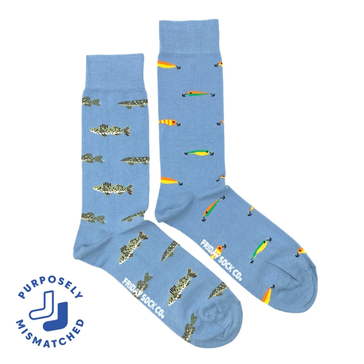 Friday Sock Co. Chaussettes pour Homme Poissons et Leurres de Pêche
