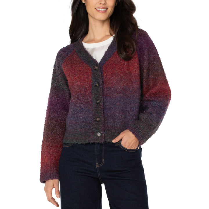 Cardigan en tricot à manches ballon et col en V Liverpool