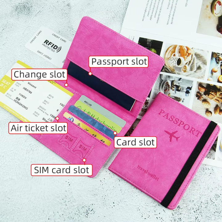Portefeuille de voyage pour passeport - Blocage RFID